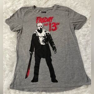 Friday the 13th Horror Movie Grunge Emo Jason Voorhees Graphic T Shirt Gray XS